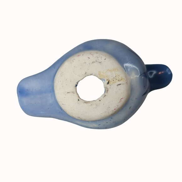 Vintage Mexican Folk Art Stoneware Ceramic Bird Figurine Hand-Painted Blue - Picture 5 of 5